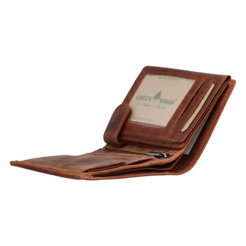 Pánska kožená peňaženka hnedá - Greenwood Kopoll