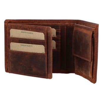 Pánska kožená peňaženka hnedá - Greenwood Aner