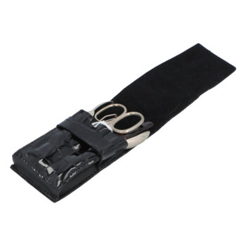 Kožená manikúra a pedikúra croco čierna - Solingen Amar