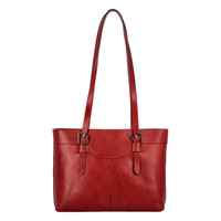 Módna dámska kožená kabelka červená - ItalY Zoelle