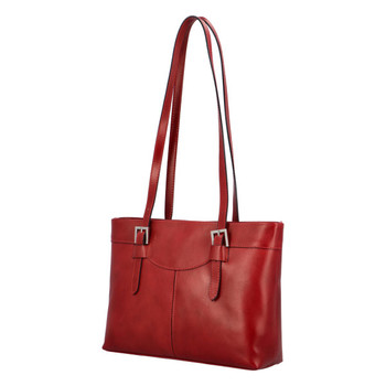 Módna dámska kožená kabelka červená - ItalY Zoelle