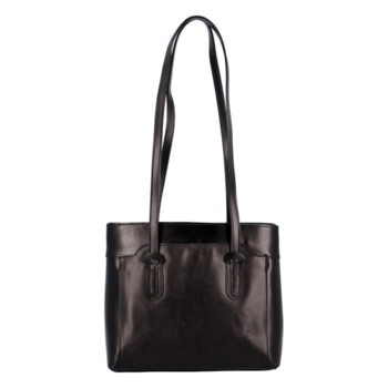 Dámska kožená kabelka cez plece čierna - ItalY Yuramia