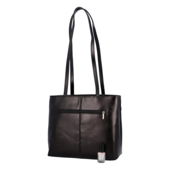 Dámska kožená kabelka cez plece čierna - ItalY Yuramia