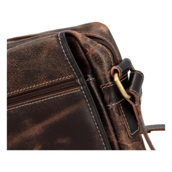 Pánska kožená crossbody taška hnedá - Wild Spencer