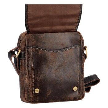 Pánska kožená crossbody taška hnedá - Wild Spencer