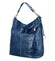 Veľká kožená dámska kabelka jeansovo modrá - ItalY Celinda