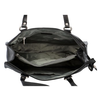 Dámska kožená kabelka cez plece čierna - Katana Frankye
