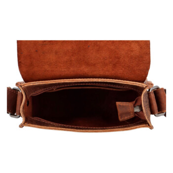 Pánska kožená crossbody taška hnedá - Greenwood Chemis