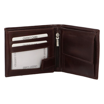 Kožená pánska hnedá peňaženka - Anuk Two