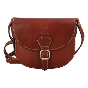 Dámska kožená crossbody kabelka hnedá - ItalY Isabella
