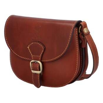 Dámska kožená crossbody kabelka hnedá - ItalY Isabella