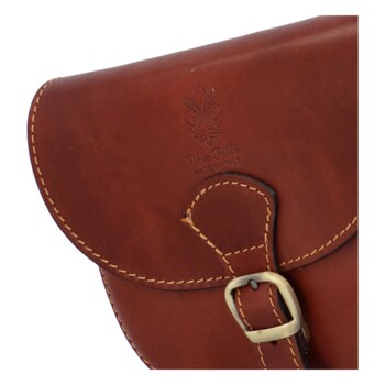 Dámska kožená crossbody kabelka hnedá - ItalY Isabella