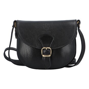 Dámska kožená crossbody kabelka čierna - ItalY Isabella