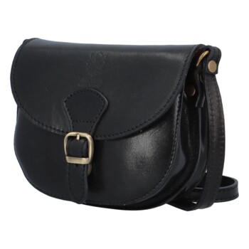 Dámska kožená crossbody kabelka čierna - ItalY Isabella
