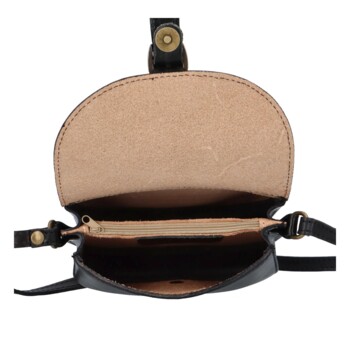 Dámska kožená crossbody kabelka čierna - ItalY Isabella