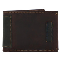 Kvalitná voľná pánska kožená peňaženka hnedo čierna - Tomas Crues