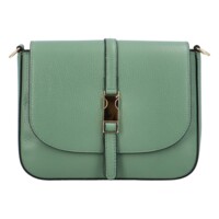 Dámska kožená crossbody kabelka šedozelená - ItalY Neul