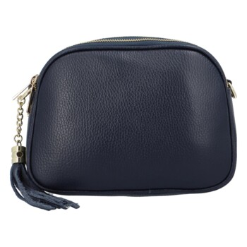 Dámska kožená crossbody kabelka tmavomodrá - ItalY Prianna G