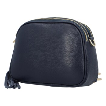 Dámska kožená crossbody kabelka tmavomodrá - ItalY Prianna G