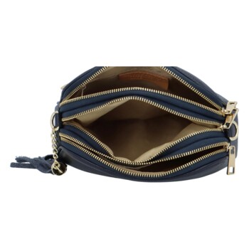 Dámska kožená crossbody kabelka tmavomodrá - ItalY Prianna G