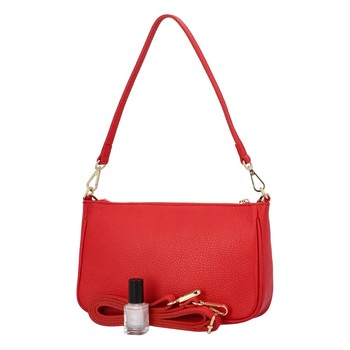 Dámska kožená kabelka cez plece červená - ItalY Chloe