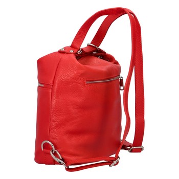 Dámska kožená kabelka batoh červená - ItalY Nadinea