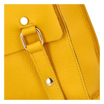 Dámsky kožený batoh žltý - ItalY Malechio