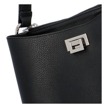 Luxusná dámska kožená kabelka čierna - ItalY Lucy
