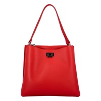 Luxusná dámska kožená kabelka červená - ItalY Lucy