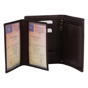 Pánska kožená peňaženka tmavo hnedá - Diviley Earl