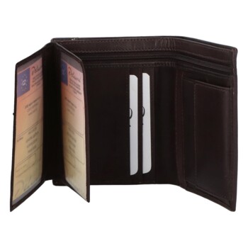 Pánska kožená peňaženka tmavo hnedá - Diviley Cuong