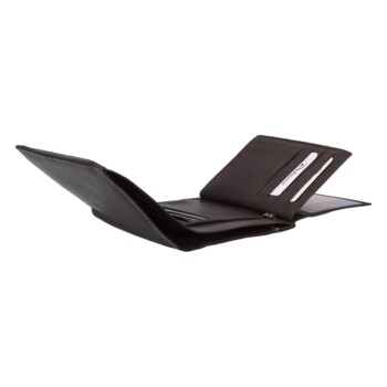 Pánska kožená peňaženka tmavo hnedá - Diviley Cuong