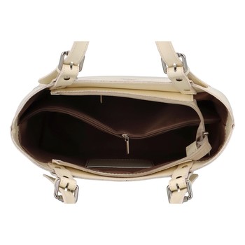Dámska kožená kabelka cez rameno béžová - Delami Ketris