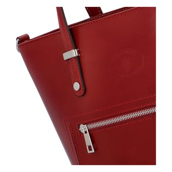 Dámska kožená kabelka tmavočervená - Delami Andrea