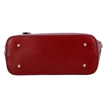 Dámska kožená kabelka cez plece tmavočervená - ItalY Naraly