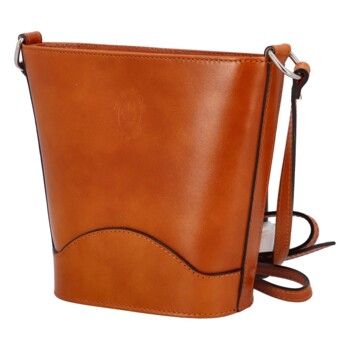 Dámska kožená crossbody kabelka koňaková - Delami Nadia