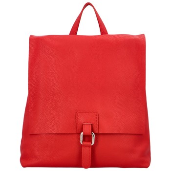 Dámsky kožený batôžtek kabelka červený - ItalY Francesco