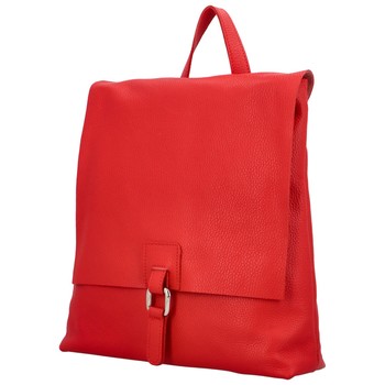 Dámsky kožený batôžtek kabelka červený - ItalY Francesco