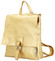 Dámsky kožený batôžtek kabelka žiarivo zlatý - ItalY Francesco Small
