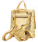 Dámsky kožený batôžtek kabelka žiarivo zlatý - ItalY Francesco Small