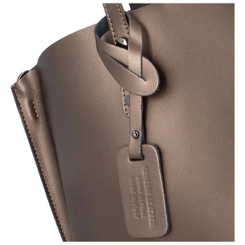 Dámska kožená kabelka metalicky bronzová - ItalY Jordana