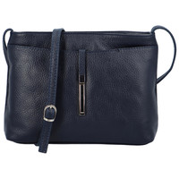Dámska kožená crossbody kabelka tmavo modrá - ItalY Eneta