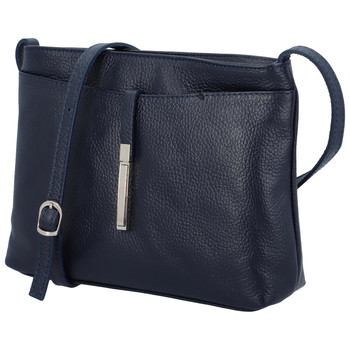 Dámska kožená crossbody kabelka tmavo modrá - ItalY Eneta