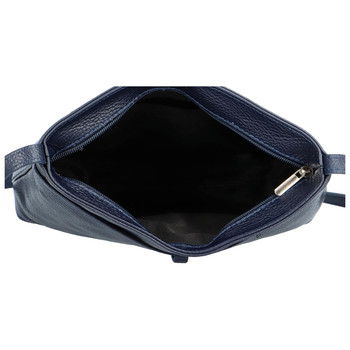 Dámska kožená crossbody kabelka tmavo modrá - ItalY Eneta