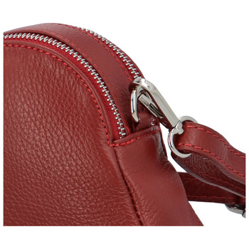 Dámska kožená crossbody kabelka tmavočervená - ItalY Dimba