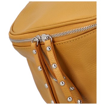 Luxusná kožená kabelka oblička tmavo žltá - ItalY Banana