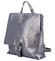 Dámsky kožený batôžtek kabelka tmavo strieborný - ItalY Francesco Small