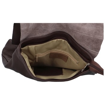 Dámsky kožený batôžtek kabelka tmavohnedý - ItalY Francesco