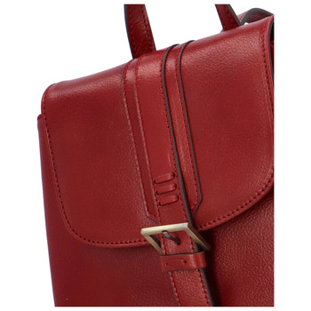 Kožený dámsky moderný batoh tmavočervený - Hexagona Zosimos