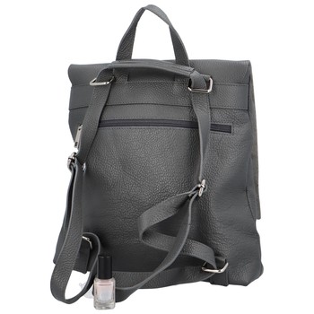 Dámsky kožený batôžtek kabelka tmavo šedý - ItalY Francesco